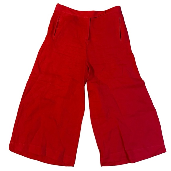Loro Piana Red Flax Wide Leg Capris Size 42 - Picture 1 of 5